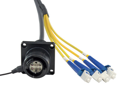 CANFORD FIBRECO HMA CONNECTEUR BRIDE 4 voies SM avec fibre LC connectorisée, 500mm