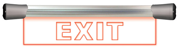 SONIFEX LDD-40F1EXIT SIGNAL LED SIGN Single, 400mm, DC 7-36V, "EXIT"