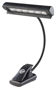 K&M 12248 LAMPE DE CONCERT COL DE CYGNE pince ressort, alim.secteur/piles, 6x LED, partie lampe 150mm