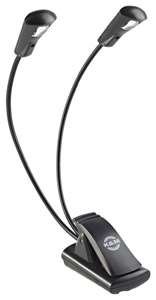 K&M 12243 DOUBLE LED FLEXLIGHT LAMPE COL DE CYGNE pince ressort, alim.piles, 2x LED, 2x 700 lux