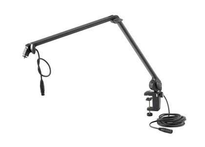 K&M 23850 BRAS MICRO REGLABLE câblage interne, extension 460 à 960mm, charge max 1.5kg, noir