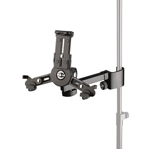 K&M 19796 SUPPORT POUR TABLETTE fixation sur perche, pour dim.163-242mm x 102-189mm, noir