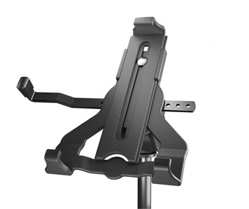 K&M 19744 SUPPORT POUR TABLETTE fixation 3/8", pour dim.150-330mm x 158-280mm, plastique bio, noir