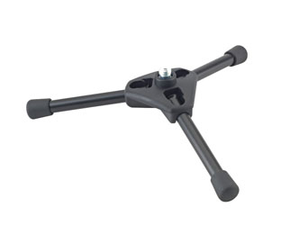 K&M 231/1 PIED MICRO DE TABLE pliant, leger, hauteur 60mm, base en plastique, noir