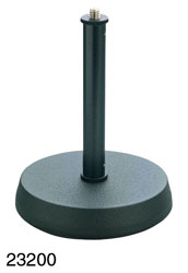 K&M 232 PIED MICRO POUR TABLE base ronde lourde avec insert anti-vibrations, hauteur 175mm, noir