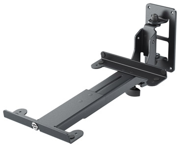 K&M 24167 SUPPORT D'ENCEINTE mural, charge max.15kg, serrage 210-340mm, incl.0-17°, pivot., noir