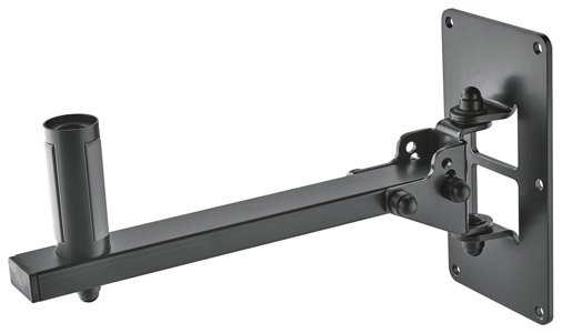 K&M 24169 SUPPORT D'ENCEINTE mural, charge max.25kg, fixe, inclinaison 0-25°, pivot., noir
