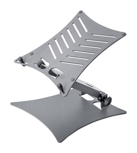 K&M 12195 SUPPORT PORTABLE à poser, réglable, jusqu'à 8kg, plateau 250x303mm, haut.65-265mm, gris