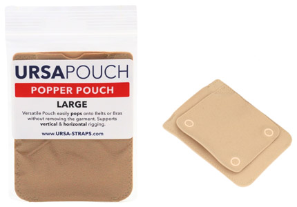 URSA POPPER POUCH With press fasteners, horizontal/vertical, large, beige