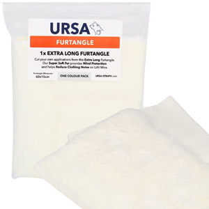 URSA STRAPS FURTANGLES BONNETTE MICRO poils longs, pièce de 30 x 15cm, blanc