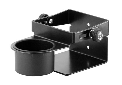 K&M 80370 PORTE DISTRIBUTEUR DESINFECTANT fixation murale/à poser, adjustable bac récup., noir