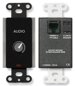 RDL DB-TPA1A POWER AMPLIFIER Mono, 3.5W/8ohms, 6.5W/4ohms, Format-A, black