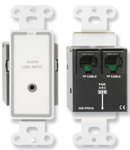 RDL D-TPS7A AUDIO SENDER Passive single-pair, 3.5mm jack in, Format-A, white