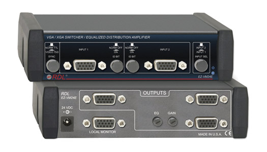 RDL EZ-VM24E SELECTEUR D'ENTREE vidéo, VGA/XGA 2x4, adapt.secteur