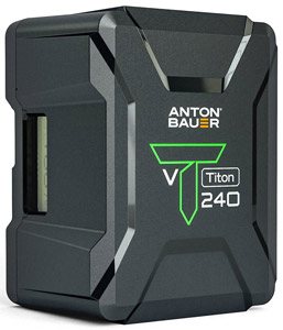 ANTON BAUER TITON 240 BATTERY V-Mount, P-Tap output/charging, USB-A port, 238Wh