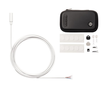 SHURE TWINPLEX TL48 MICRO subminiature, omni, avec accessoires, dénudé, blanc