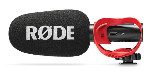 RODE VIDEOMIC GO II MICROPHONE sur caméra, condensateur, supercardioïde, suspension Helix