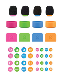RODE COLORS 2 ELEMENTS D'IDENTIFICATION pour Wireless GO II et Lavalier GO, pack de 4 couleurs