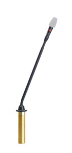 SHURE MX410R/N MICRO COL DE CYGNE 24.5cm sans capsule, préampli de surface, bague LED rouge