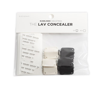 BUBBLEBEE LAV CONCEALER SUPPORT MICRO pour micro cravate SENNHEISER MKE-2, noir/blanc, pack de 6