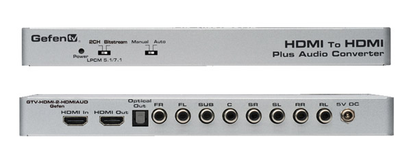 GEFEN GTV-HDMI-2-HDMIAUD DECODEUR AUDIO HDMI, entrée 3D, 1x HDMI, 7.1 analogique, Toslink