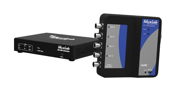 MUXLAB 500730 KIT EXTENDER VIDEO 6G-SDI sur CAT5E/6, avec alim.vers émetteur, 4K/30, portée 100m