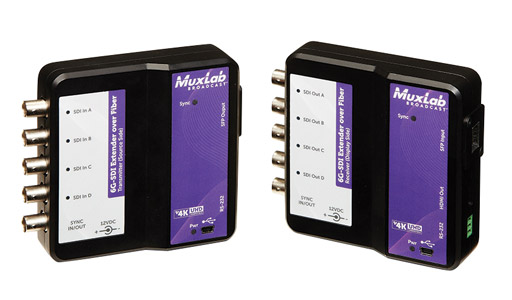 MUXLAB 500732-SM40 KIT EXTENDER VIDEO 6G-SDI sur fibre SM, RS232, portée 40km