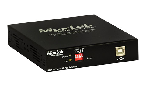 MUXLAB 500771-TX EXTENDER VIDEO émetteur, KVM DVI sur IP, PoE, portée 100m