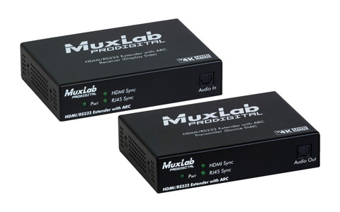 MUXLAB 500458-ARC KIT EXTENDER VIDEO HDMI/RS232 sur CAT5/6, 4K/60, portée 40m