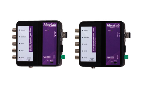 MUXLAB 500734-SM80 KIT EXTENDER VIDEO 6G-SDI sur fibre SM, avec RS232, portée 80km