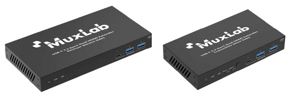 MUXLAB 500536 VIDEO EXTENDER Kit, HDMI/RS232/USB-C over Cat6a, 4K/60, 100m reach