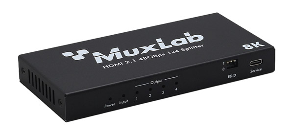 MUXLAB 500511 SPLITTER VIDEO 1x4 splitter, HDMI, HDCP 2.3, 8K/60