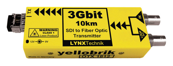 LYNX YELLOBRIK OTX 1812-SC EMETTEUR FIBRE OPTIQUE 3G/HD/SD-SDI, SM SC, 1310nm, 10km
