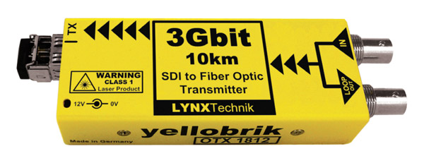 LYNX YELLOBRIK OTX 1812-ST EMETTEUR FIBRE OPTIQUE 3G/HD/SD-SDI, SM ST, 1310nm, 10km