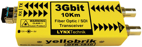 LYNX YELLOBRIK OTR 1810-MM EMET./RECEPTEUR FIBRE OPTIQUE, 3G/HD/SD-SDI, 2x MM LC, 850nm TX/RX, 300m