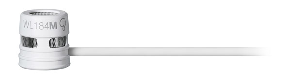 SHURE WL184M MICROPHONE cravate, condensateur, supercardioïde, connecteur TA4F, blanc