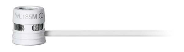 SHURE WL185M MICROPHONE cravate, condensateur, cardioïde, connecteur TA4F, blanc