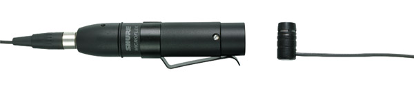 SHURE MX184 MICRO miniature, condensateur, supercardioïde, TA4F, préampli XLR3, noir