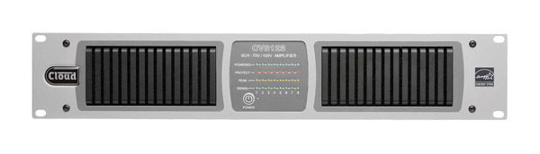 CLOUD CV8125 AMPLI DE PUISSANCE 70/100V, 8x 125W, Classe D, DSP interne, contrôle sur réseau, 2U