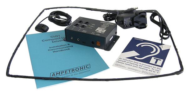 AMPETRONIC CLD1-CB AMPLI BOUCLE A INDUCTION compact, alim.cc, micro de surface, boucle