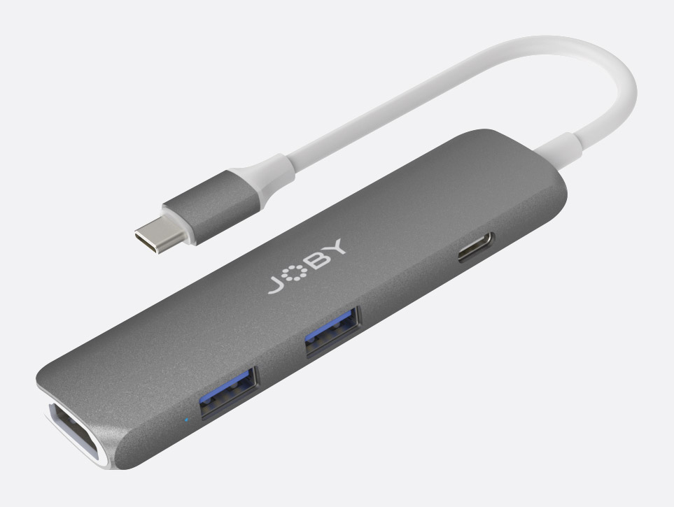 JOBY USB-C HUB ADAPTATEUR USB-C vers 2x USB-A/1x USB-C/1x 4K HDMI