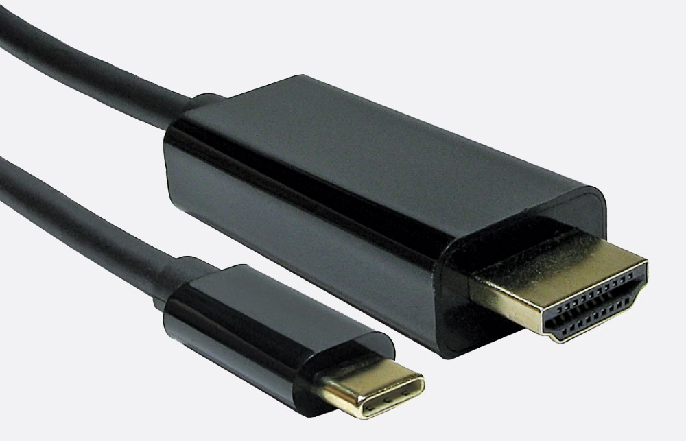 CORDON USB mâle Type C - HDMI mâle, 2m, noir