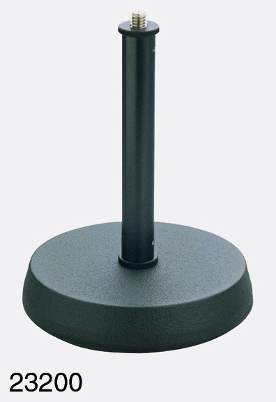 K&M 232 PIED MICRO POUR TABLE base ronde lourde avec insert  anti-vibrations, hauteur 175mm, noir