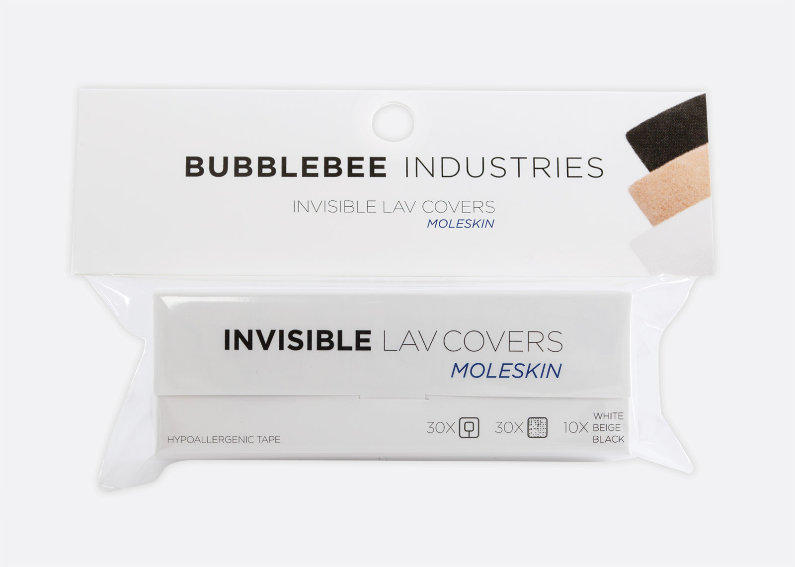 BUBBLEBEE INVISIBLE LAV TAPE STRIPS FIXATIONS MICRO tampons adhésifs, pack  de 120