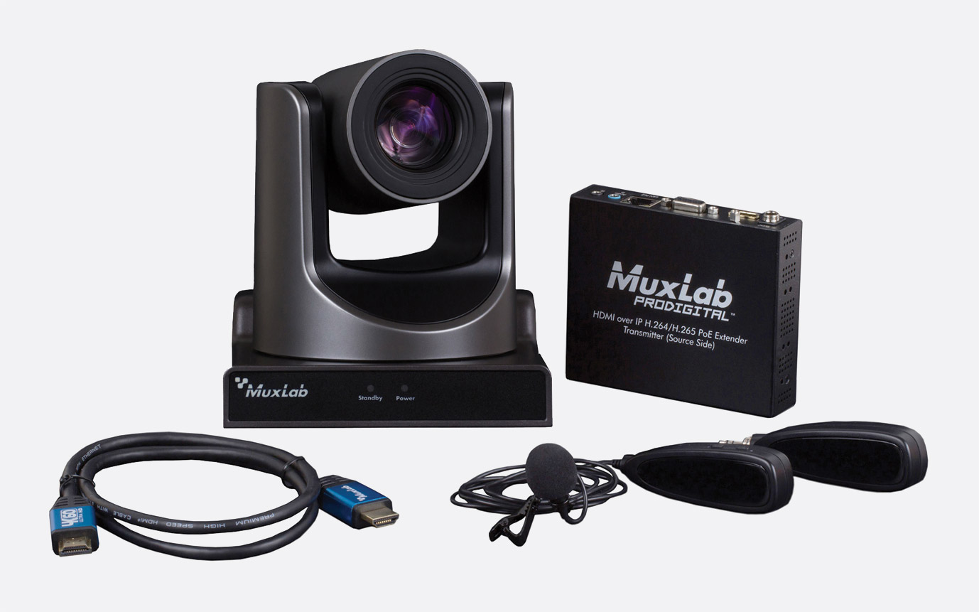 MUXLAB 500786-POE KIT LIVE STREAMING une camera, 4K/30, 1x entrée camera,  avec 1x caméra PoE