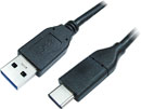 CORDON USB 3.1, Type A mâle - Type C mâle, 1m, noir