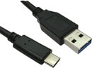CORDON USB 3.1, mâle Type A - mâle Type C, 0.5m, noir