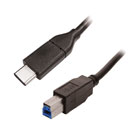 CORDON USB 3.1, type C mâle - type B mâle, 2m, noir