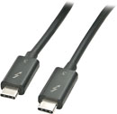 LINDY 41556 THUNDERBOLT CABLE Type C USB male - Type C USB male, noir, 1m