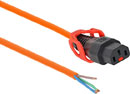 IEC-LOCK CORDON SECTEUR IEC-Lock+ femelle C13 - non terminé, 3m, orange